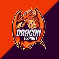 plantilla de logotipo de dragon esport para el equipo streamer vector