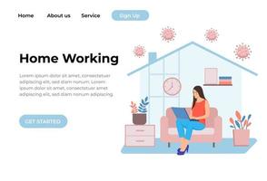 Unique Modern flat design concept of Home Working for website and mobile website. Landing page template. Easy to edit and customize. Vector illustration