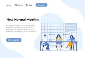 Unique Modern flat design concept of New Normal Working for website and mobile website. Landing page template. Easy to edit and customize. Vector illustration