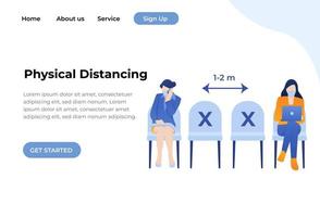 Unique Modern flat design concept of Physical Distancing for website and mobile website. Landing page template. Easy to edit and customize. Vector illustration