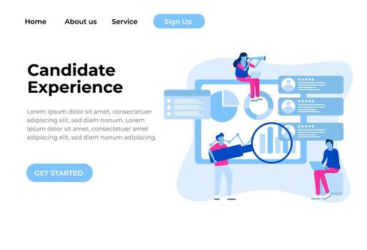Unique Modern flat design concept of Candidate Experience for website and mobile website. Landing page template. Easy to edit and customize. Vector illustration