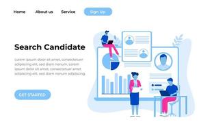 Unique Modern flat design concept of Search Candidate for website and mobile website. Landing page template. Easy to edit and customize. Vector illustration