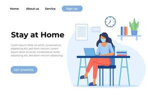Unique Modern flat design concept of Stay at Home for website and mobile website. Landing page template. Easy to edit and customize. Vector illustration