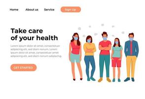 Take care of your health illustration for website and mobile website. Landing page template. Easy to edit and customize. Vector illustration