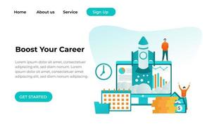 concepto único de diseño plano moderno para impulsar su carrera para el sitio web y el sitio web móvil. plantilla de página de destino. fácil de editar y personalizar. ilustración vectorial vector