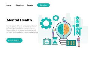 concepto único de diseño plano moderno de salud mental para sitio web y sitio web móvil. plantilla de página de destino. fácil de editar y personalizar. ilustración vectorial vector