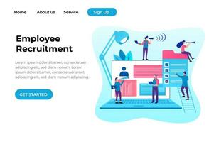 Unique Modern flat design concept of Employee Recruitment for website and mobile website. Landing page template. Easy to edit and customize. Vector illustration