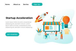 Unique Modern flat design concept of Startup Acceleration for website and mobile website. Landing page template. Easy to edit and customize. Vector illustration