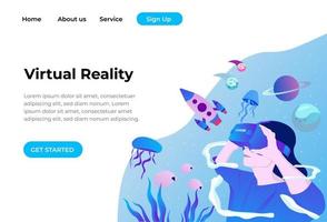 Modern flat design concept of Virtual Reality. Easy to edit and customize. Vector illustration