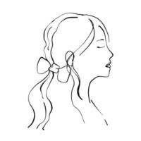 dibujo de línea de cara de mujer y rostro de mujer minimalista abstracto moderno. Diferentes formas para la decoración de paredes. uso para historias de redes sociales, logotipos de belleza, afiches. diseño vectorial vector