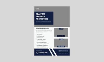 Realtime security system protection flyer, Trusted security poster leaflet template design, a4, vector, cover, poster, print-ready vector