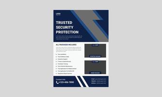folleto de protección del sistema de seguridad en tiempo real, diseño de plantilla de folleto de cartel de seguridad de confianza, a4, vector, portada, cartel, listo para imprimir vector