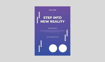 Virtual reality flyer template, Vr event flyer design template, Technology innovation poster template. vector