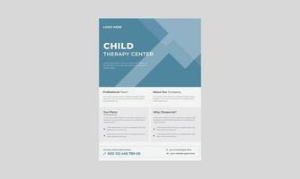 Child therapy flyer design,  Group child therapy flyer template, Support Group for child flyer. vector