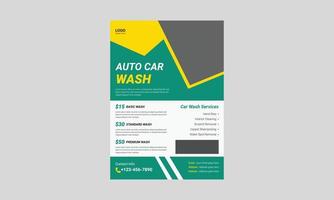 diseño de plantilla de volante de lavado de autos. diseño de folleto de cartel de servicio de limpieza. volante de servicio de limpieza y lavado de autos a4, portada, diseño de folletos, plantilla de vector de impresión