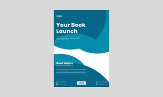 book launch flyer design template. book release flyer, poster in blue color. book launch announcement dl flyer, flyer, poster design. vector