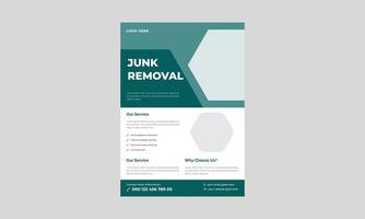Junk Removal Flyer Template, Yard junk waste removal flyer poster leaflet design, Waste removal poster leaflet template. vector