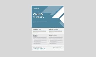 Child therapy flyer design,  Group child therapy flyer template, Support Group for child flyer. vector