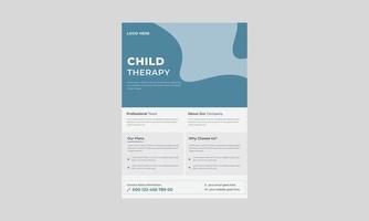 Child therapy flyer design,  Group child therapy flyer template, Support Group for child flyer. vector