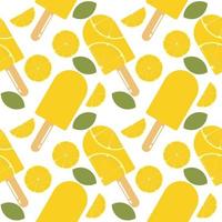 lemon ice cream seamless pattern vector