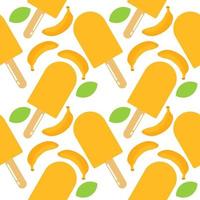 banana ice cream seamless pattern vector