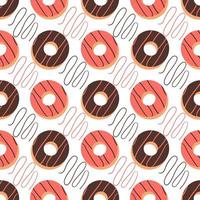 seamless pattern of donuts 3 vector