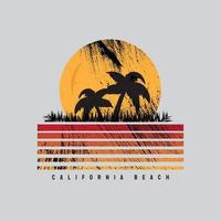 diseño de camisetas y prendas de playa de california vector