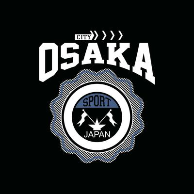 Osaka element of men fashion and modern city in typography graphic design.Vector illustration.Tshirt,clothing,apparel and other uses