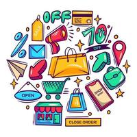 Shopping Element Doodle vector