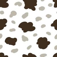 Simple abstract vector seamless pattern. Dark brown, gray spots, blots on a white background. For printing on fabric, textile products, packaging, paper.