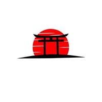 Template logo tori gate Japan vector