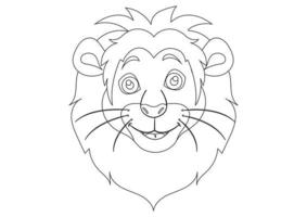 Black and White Vector Lion Face