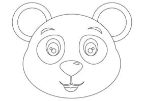 cara de oso panda vector blanco y negro