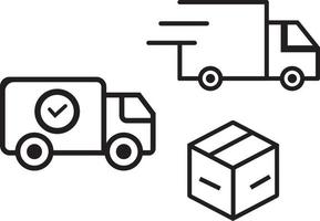 Black and White Logistics Icons vector