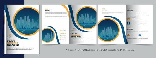 Bifold Brochure Design Template For Your Company, Corporate, Business, Advertising, Marketing, Agency, And Internet Business. vector