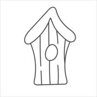 linda pajarera de madera. símbolo de primavera, ilustración de vector de logotipo