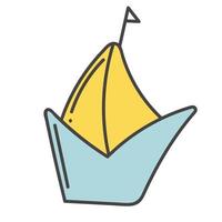 Cartoon concept logotype Paper boat.  cute Cartoon concept logotype Paper boat vector