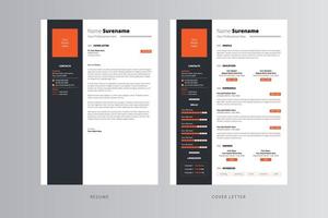 Professional Resume and Cover Letter Template. Free Vector