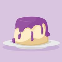 Creamy Grape Pudding Sweet Dessert Free Vector Illustration