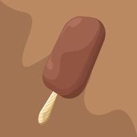 Sabroso palito de helado con sabor a chocolate. ilustración vectorial libre vector
