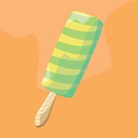 Sabroso palito de helado con sabor a limón. ilustración vectorial libre