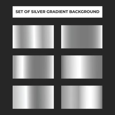 Set of silver gradient background.