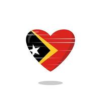 East timor flag shaped love illustration vector