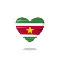 Suriname flag shaped love illustration vector