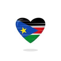 South sudan flag shaped love illustration vector