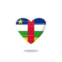 Central African Republic flag shaped love illustration vector