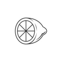 Outline icon of lemon. Peel of lemon vector