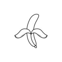 Outline icon of banana. Peel of banana vector