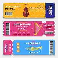 Set of Concert Ticket Template vector