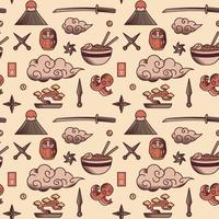 Seamless Pattern With Japanese Theme vector